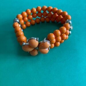 Vintage Statement Stretch Bracelet with Gold Color Accents